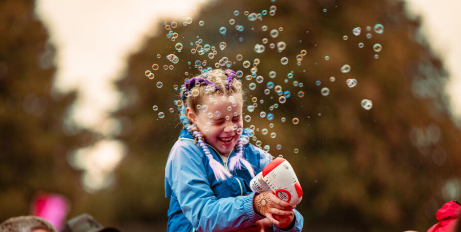 Kids with bubbles