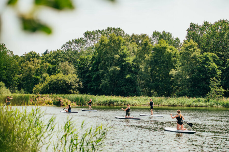 Paddleboarding on the lake