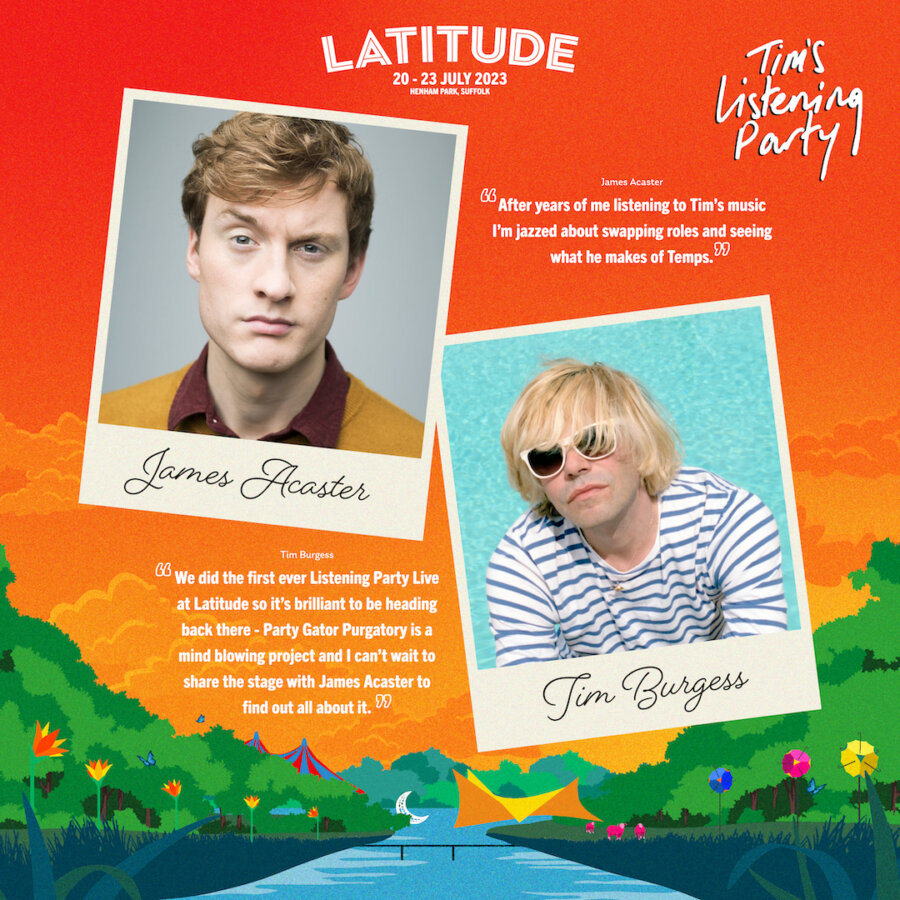 This is our artwork for the announcement of Tims Listening Party with James Acaster.