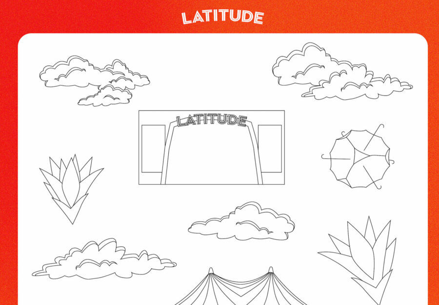a selection of latitude-themed drawing outlines