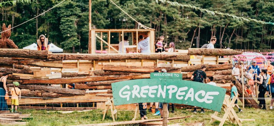 camp greenpeace sign