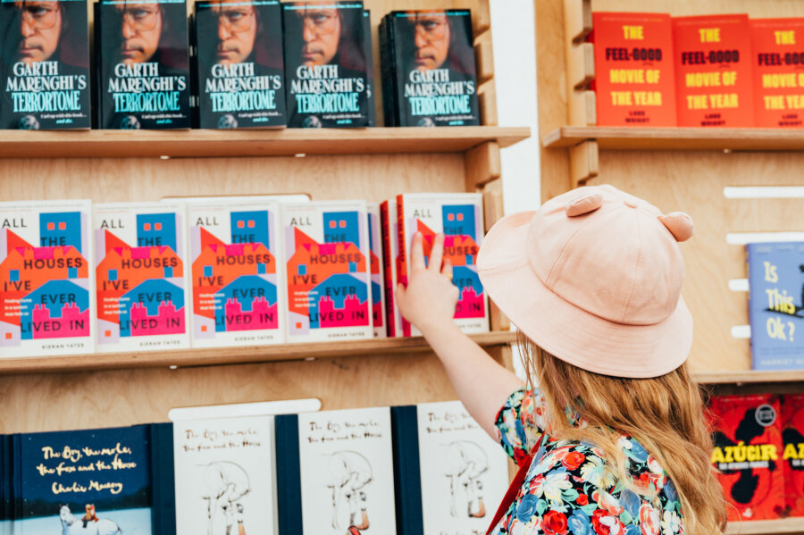 photo of woman in the latitude bookshop 