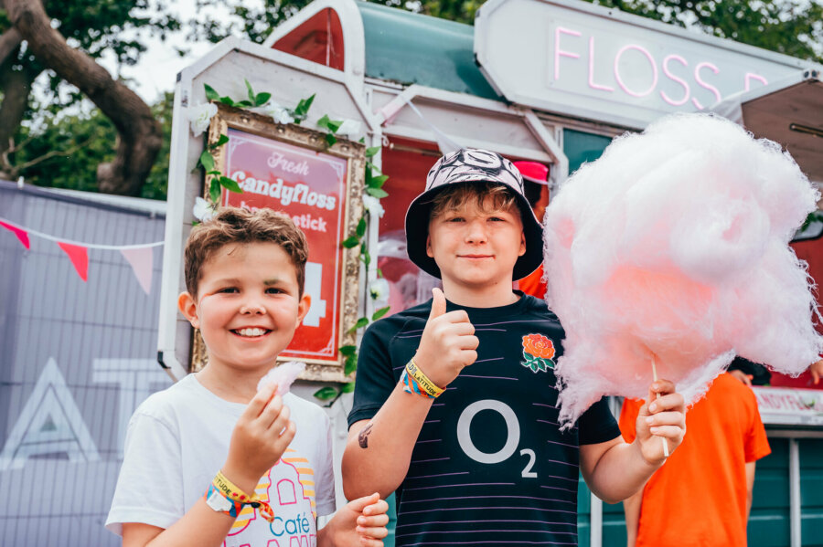 two boys with cotton candy