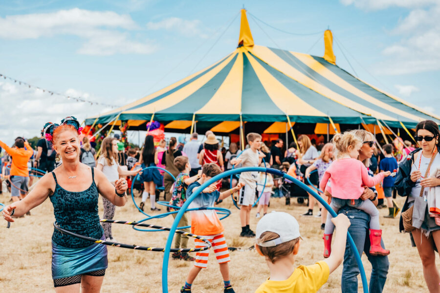 hula hooping at the enchanted garden 
