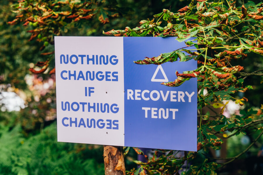 Recovery Tent Sign