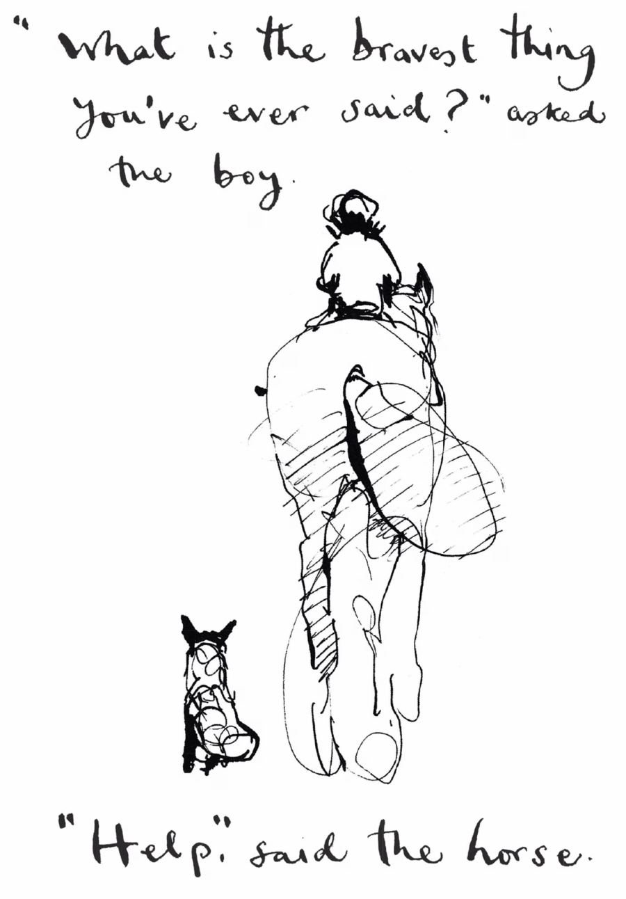 Illustration extracted from The Boy, the Mole, the Fox and the Horse by Charlie Mackesy/Ebury Press