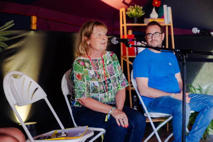 Martha Kearney speaking on stage at The Bookshop in 2025