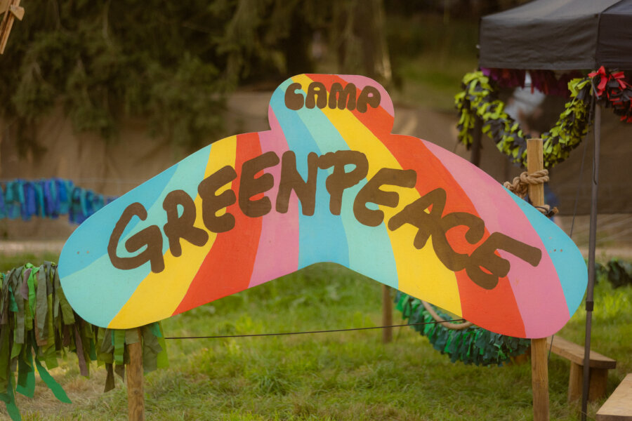 camp greenpeace sign