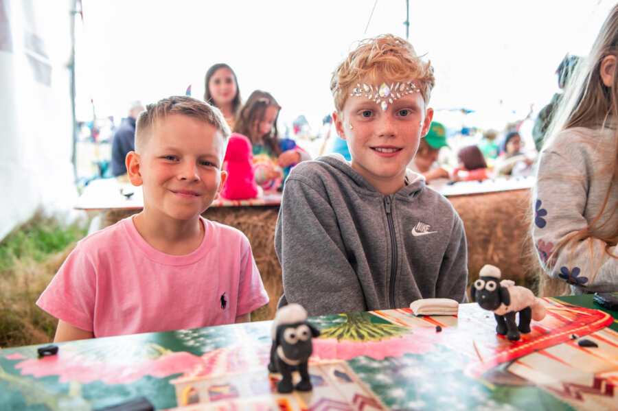children making clay models at latitude