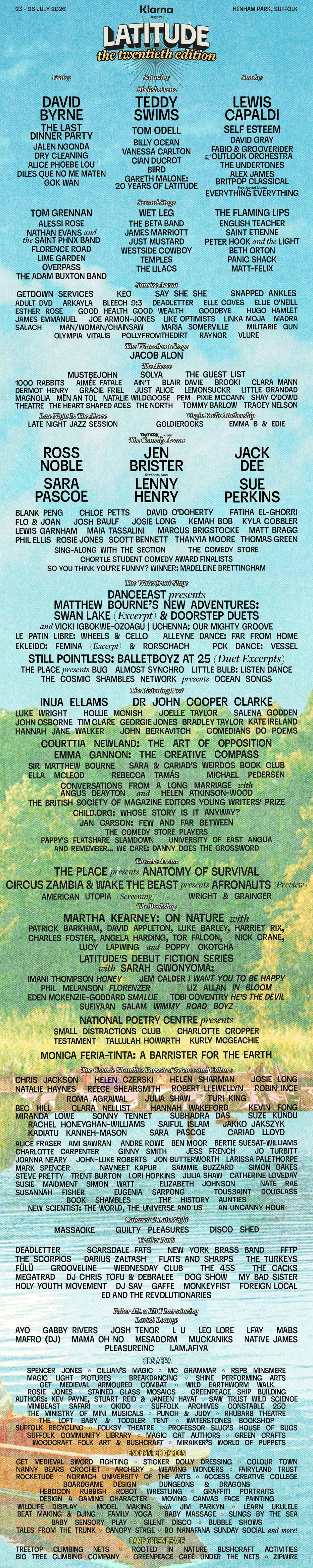 Full Poster Line-up